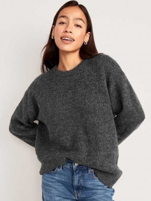 Cardigan Old Navy Crew-Neck Tunic Pull Femme Grise Foncé | 071-ZDIJQT