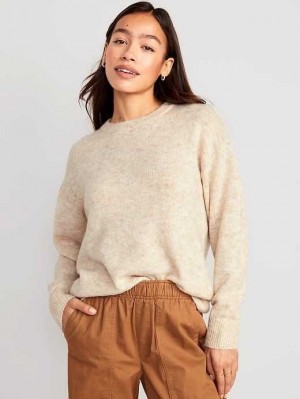 Cardigan Old Navy Crew-Neck Tunic Pull Femme Blanche Marron | 028-EHCJML