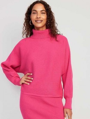 Cardigan Old Navy Cropped Rib-Knit Turtleneck Pull Femme Rose | 860-AUEPIB
