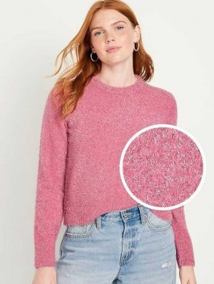 Cardigan Old Navy Eyelash Shine Pull Femme Rose | 834-JRACQT