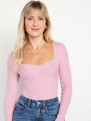 Cardigan Old Navy Fitted Rib-Knit Pull Femme Violette | 948-UJPDVT