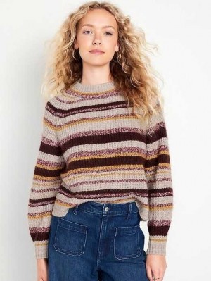 Cardigan Old Navy Mock-Neck Cropped Pull Femme Warm Space Dye | 143-WKPRNI