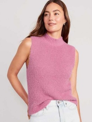 Cardigan Old Navy Mock-Neck Eyelash Pull Femme Rose Doré | 073-YRVSTG