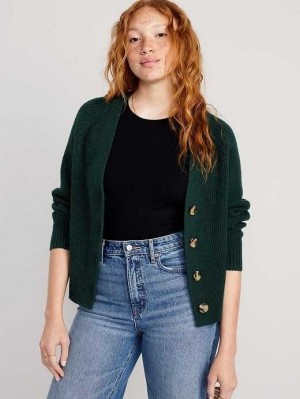 Cardigan Old Navy Shaker-Stitch Cardigan Pull Femme Turquoise | 437-ESNXBM