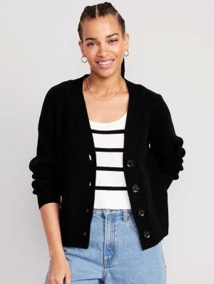 Cardigan Old Navy Shaker-Stitch Cardigan Pull Femme Noir | 057-TGFNZW