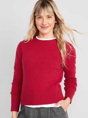 Cardigan Old Navy SoSoft Crew-Neck Pull Femme Rouge | 286-RMQJZF
