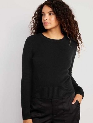 Cardigan Old Navy SoSoft Crew-Neck Pull Femme Noir | 842-XJOVCT