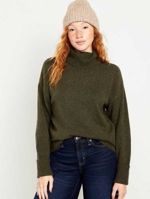 Cardigan Old Navy SoSoft Turtleneck Tunic Femme Vert Olive | 239-SJDEPG