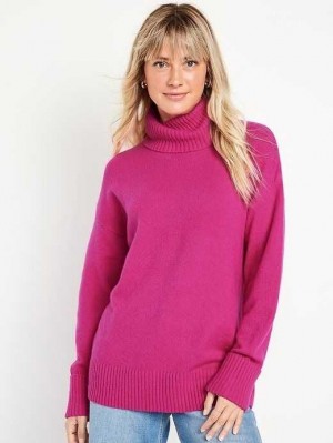 Cardigan Old Navy SoSoft Turtleneck Tunic Femme Flamingo | 237-CWLVQZ