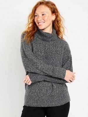 Cardigan Old Navy SoSoft Turtleneck Tunic Femme Grise | 043-OCFSRZ