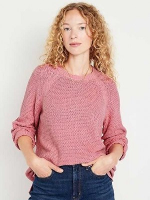 Cardigan Old Navy Textured Pullover Tunic Pull Femme Rose Doré | 659-TEFJGY