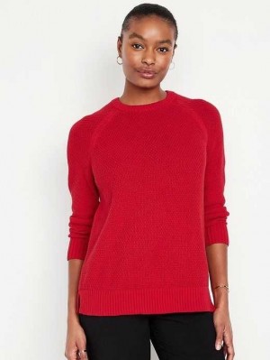 Cardigan Old Navy Textured Pullover Tunic Pull Femme Rouge | 560-UGQWCE