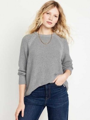 Cardigan Old Navy Textured Pullover Tunic Pull Femme Grise | 390-KEJFMN