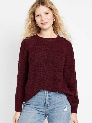 Cardigan Old Navy Textured Pullover Tunic Pull Femme Rouge Bordeaux | 279-WTAXGQ