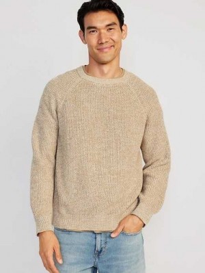 Chandails Old Navy Crew-Neck Raglan Pull Homme Beige | 512-WPUVSN