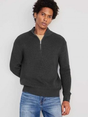 Chandails Old Navy Rib-Knit 1/4-Zip Pull Homme Panther | 347-QYLWEM