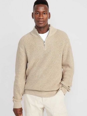 Chandails Old Navy Rib-Knit 1/4-Zip Pull Homme Canvas | 124-RJXHSC
