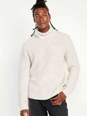 Chandails Old Navy Shaker-Stitch Turtleneck Pull Homme Beige | 396-YRFOPH