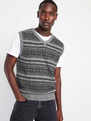 Chandails Old Navy V-Neck Pull Vest Homme Grise | 598-XUGJFK