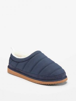 Chausson Old Navy Sherpa-Doublée Puffer Slippers Homme Bleu Marine | 617-EVFJAC