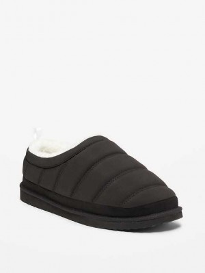 Chausson Old Navy Sherpa-Doublée Puffer Slippers Homme Noir | 258-FABKWY