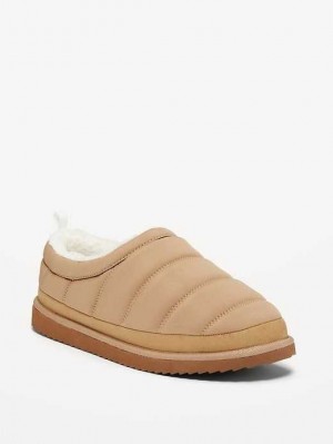 Chausson Old Navy Sherpa-Doublée Puffer Slippers Homme Teakwood | 124-SUWNMH