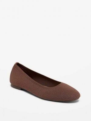 Chaussures Plates Old Navy Knit Almond-Embout Ballet Flats Femme Espresso | 274-JDMIER