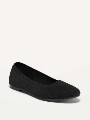 Chaussures Plates Old Navy Knit Almond-Embout Ballet Flats Femme Noir | 148-IPFQKJ
