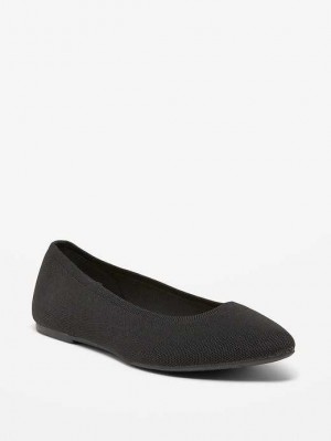 Chaussures Plates Old Navy Soft-Knit Pointed-Embout Ballet Flats Femme Blackjack | 901-PMKLFE