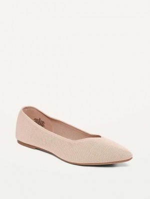 Chaussures Plates Old Navy Textured-Knit Pointy-Embout Ballet Flats Femme Bare Necessity | 567-CKOMNY