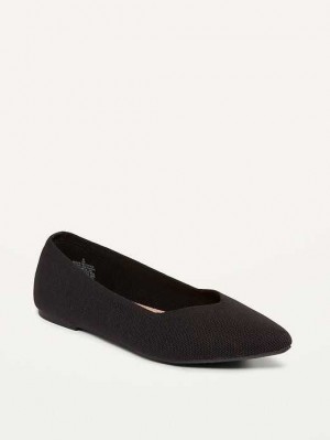 Chaussures Plates Old Navy Textured-Knit Pointy-Embout Ballet Flats Femme Blackjack | 541-EFACRM