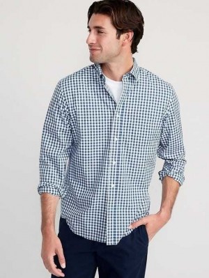 Chemises Old Navy Classiche-Fit Everyday Shirt Homme Bleu | 586-YNFJPC