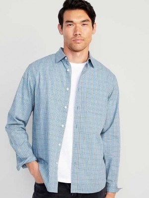 Chemises Old Navy Classiche-Fit Everyday Shirt Homme Bleu Clair | 398-MHAIRW