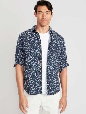 Chemises Old Navy Classiche-Fit Everyday Shirt Homme Bleu | 281-NTSBYG
