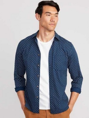 Chemises Old Navy Classiche-Fit Everyday Shirt Homme Bleu | 926-CQVGLK