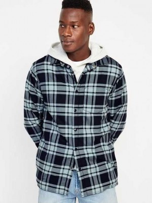 Chemises Old Navy Cozy-Doublée Shacket Homme Bleu | 749-XZKMND