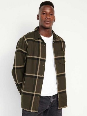 Chemises Old Navy Cozy-Doublée Shacket Homme Vert | 673-EKWHLX