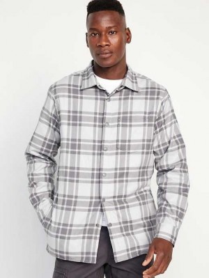 Chemises Old Navy Cozy-Doublée Shacket Homme Grise | 538-FTPDWI