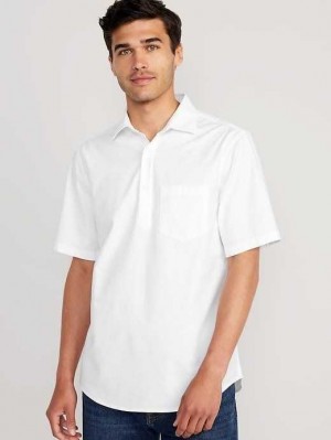 Chemises Old Navy Everyday Built-In Flex Henley Oxford Shirt Homme Blanche | 267-EGCMVJ
