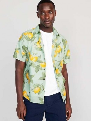 Chemises Old Navy Everyday Corta-Sleeve Shirt Homme Lemons | 697-ALKVNE