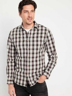 Chemises Old Navy Regular-Fit Built-In Flex Everyday Shirt Homme Blanche Vert | 381-JBKPDY