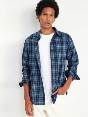 Chemises Old Navy Regular-Fit Built-In Flex Everyday Shirt Homme Vert Bleu | 097-OGRIVZ