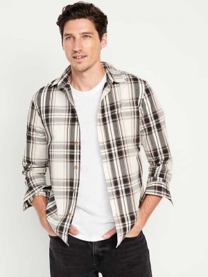 Chemises Old Navy Regular-Fit Built-In Flex Everyday Shirt Homme Noir Blanche | 017-WREZBK