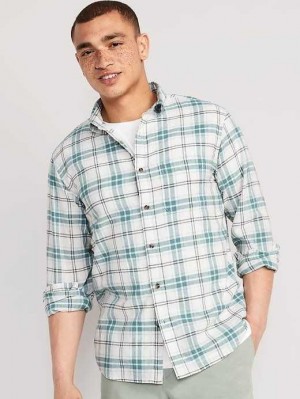 Chemises Old Navy Regular-Fit Everyday Non-Stretch Linen-Blend Shirt Homme Bleu Clair | 438-QSZRPF