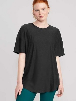 Haut Running Old Navy Cloud 94 Soft Tulip-Hem Tunic Femme Noir | 485-OQYDLB