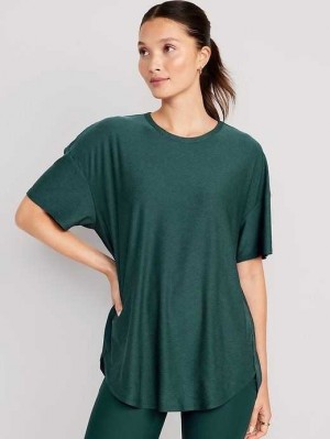 Haut Running Old Navy Cloud 94 Soft Tulip-Hem Tunic Femme Vert Foncé | 084-VBJGPY