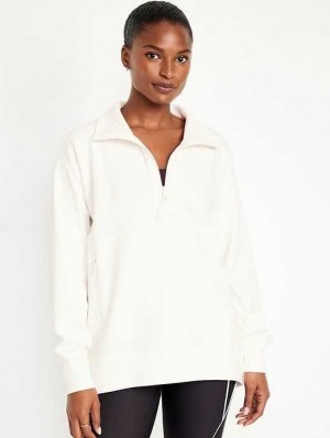 Haut Running Old Navy Dynamic Fleece Oversized 1/2-Zip Tunic Femme Magnolia | 670-OXVUPW