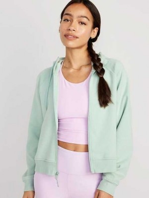 Haut Running Old Navy Dynamic Fleece Zip Hoodie Femme Seafoam | 584-VLUSIZ