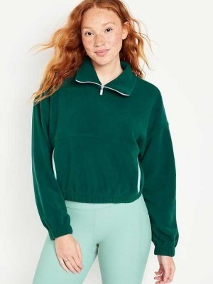 Haut Running Old Navy Micro Fleece Cropped Pullover Femme Ocean Scene | 087-TEADQJ