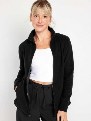 Haut Running Old Navy Microfleece Zip Jacket Femme Noir | 610-UYGDBC